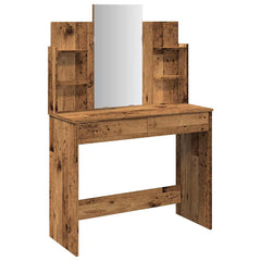 vidaXL Dressing Table with Mirror Old Wood 96x39x142 cm 2