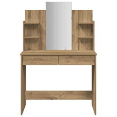 vidaXL Dressing Table with Mirror Artisan Oak 96x39x142 cm 4