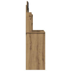 vidaXL Dressing Table with Mirror Artisan Oak 96x39x142 cm 5