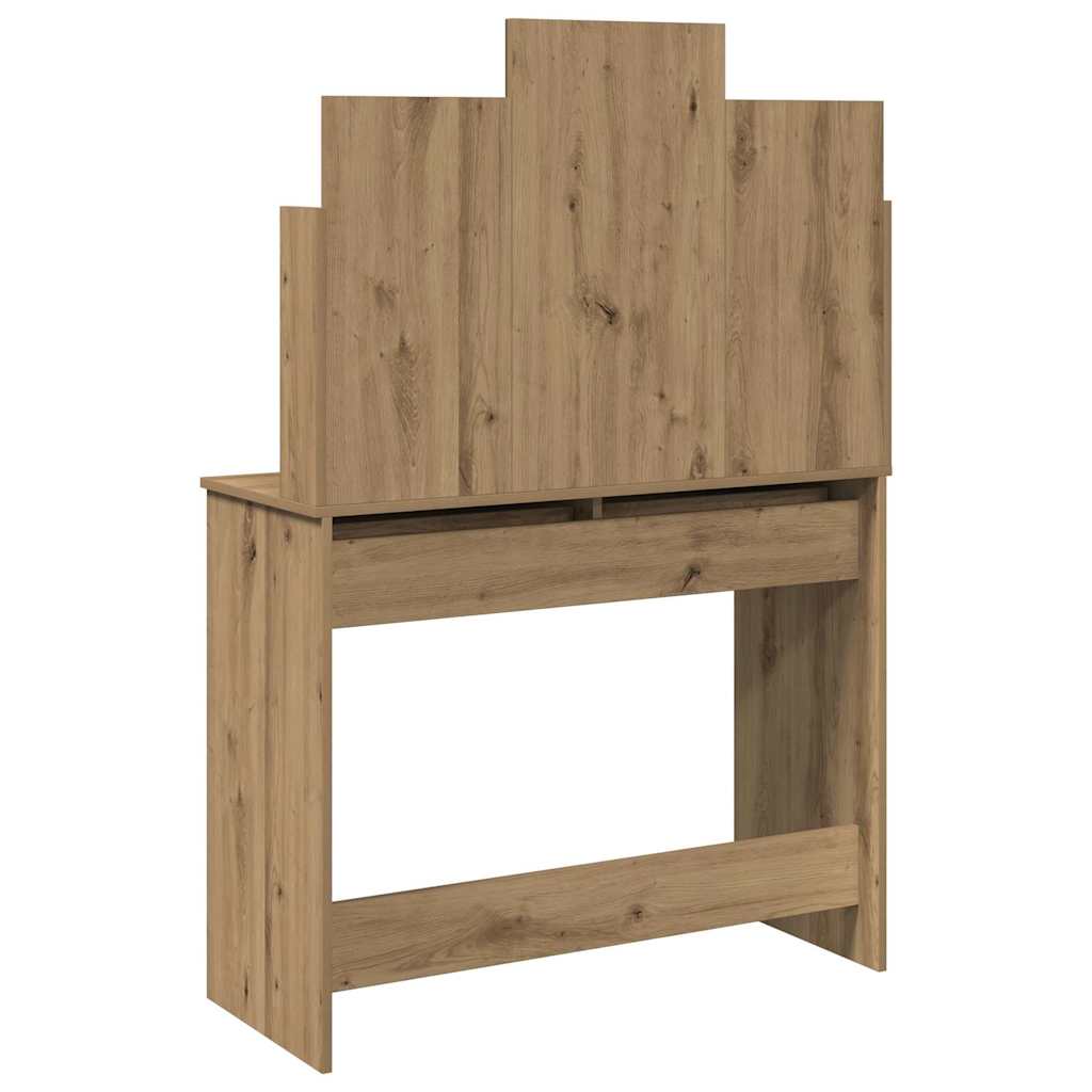 vidaXL Dressing Table with Mirror Artisan Oak 96x39x142 cm 6