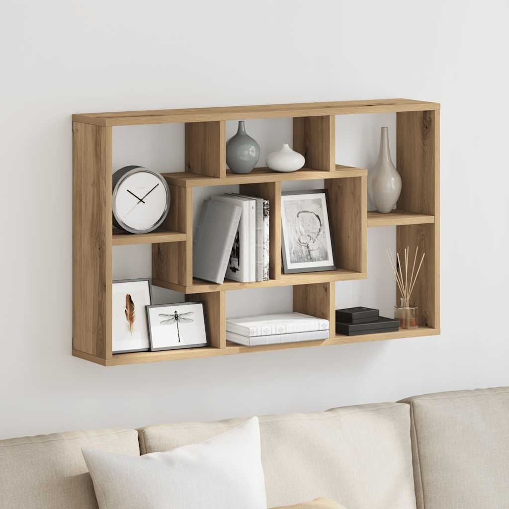 vidaXL Wall Shelf Artisan Oak 85x16x52.5 cm Engineered Wood 3