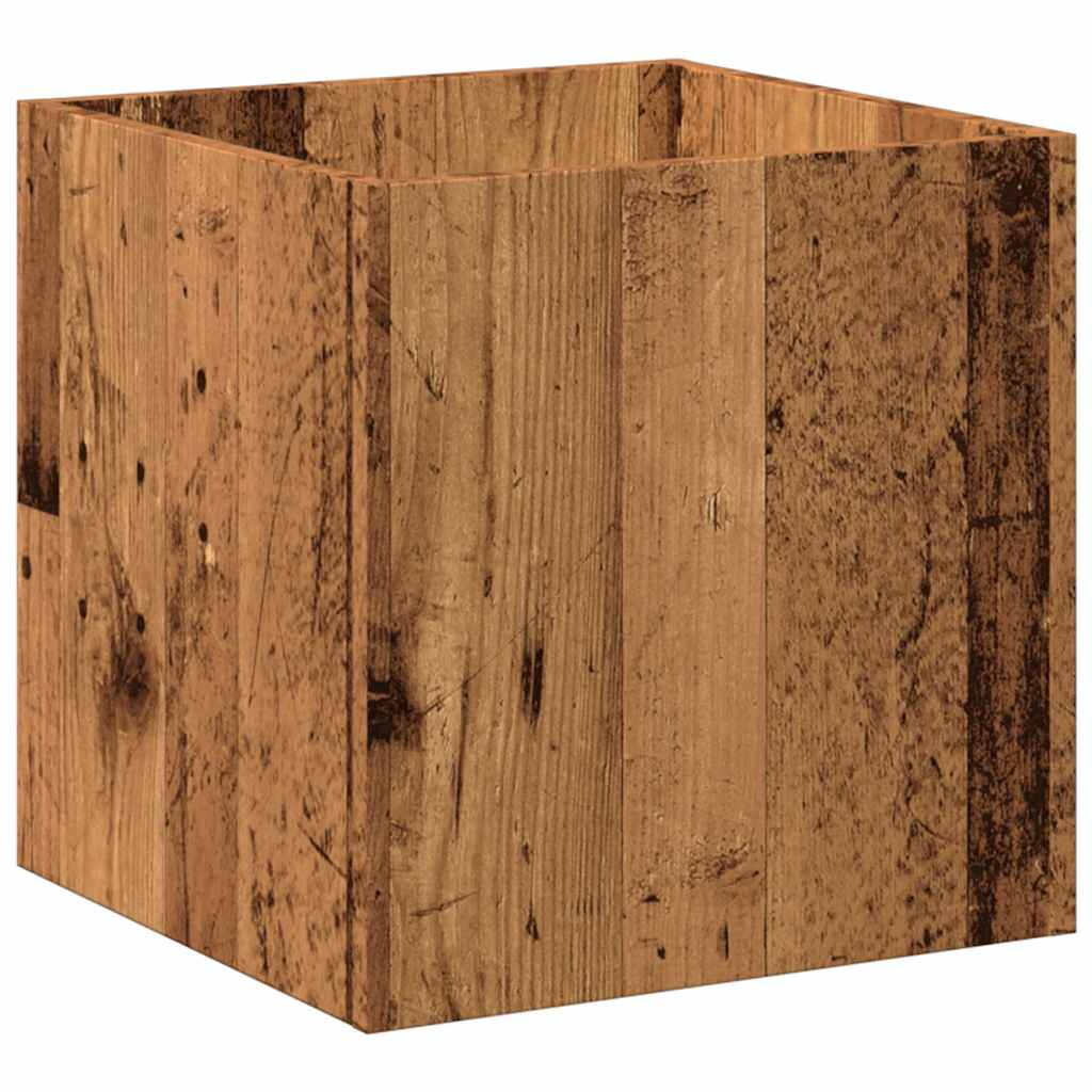 vidaXL Planter Box Old Wood 40x40x40 cm Engineered Wood 6
