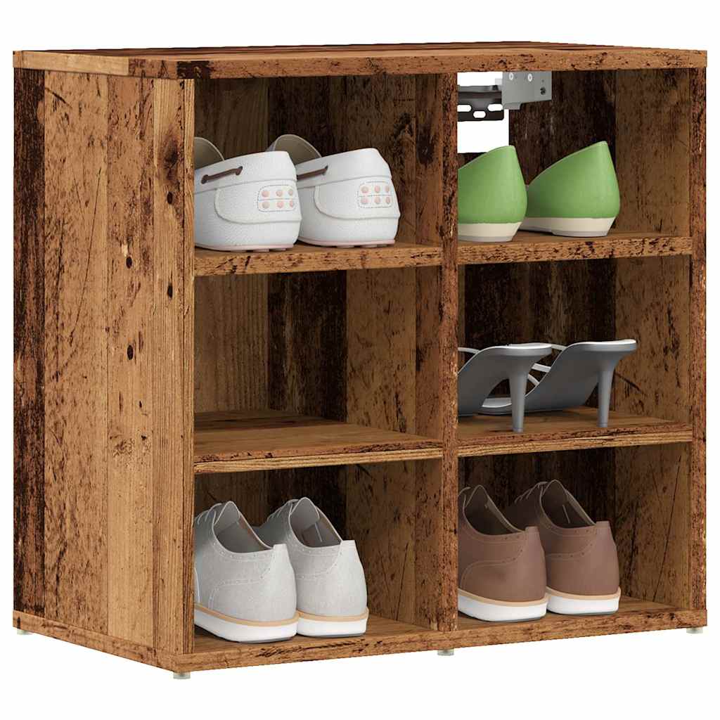 vidaXL Shoe Cabinets 2 pcs Old Wood 52x30x50 cm 1