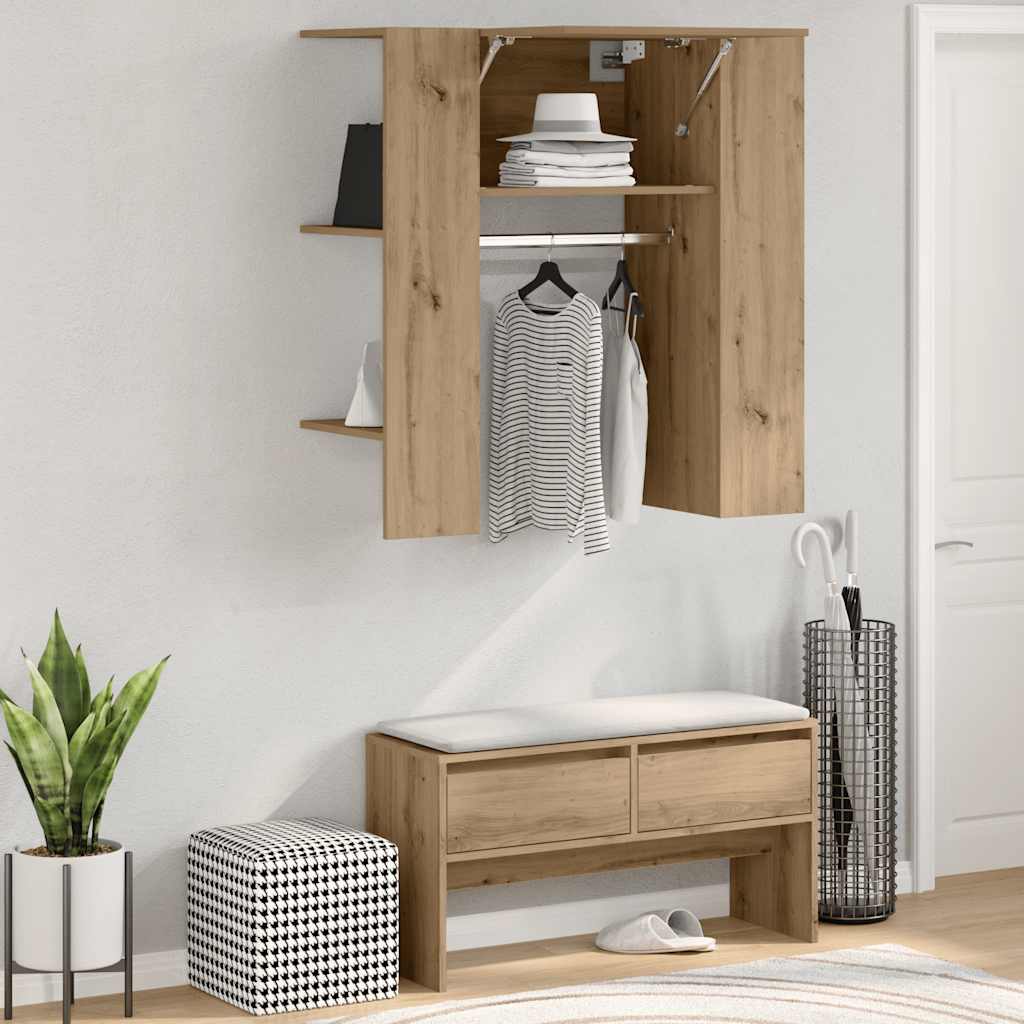 vidaXL Hallway Cabinet Artisan Oak 97.5x37x99 cm Engineered Wood 3
