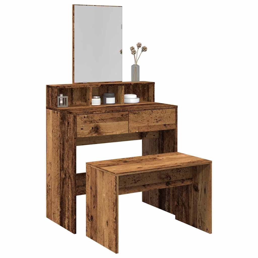 Dressing Stool 70x35x45 cm Engineered Wood Old wood