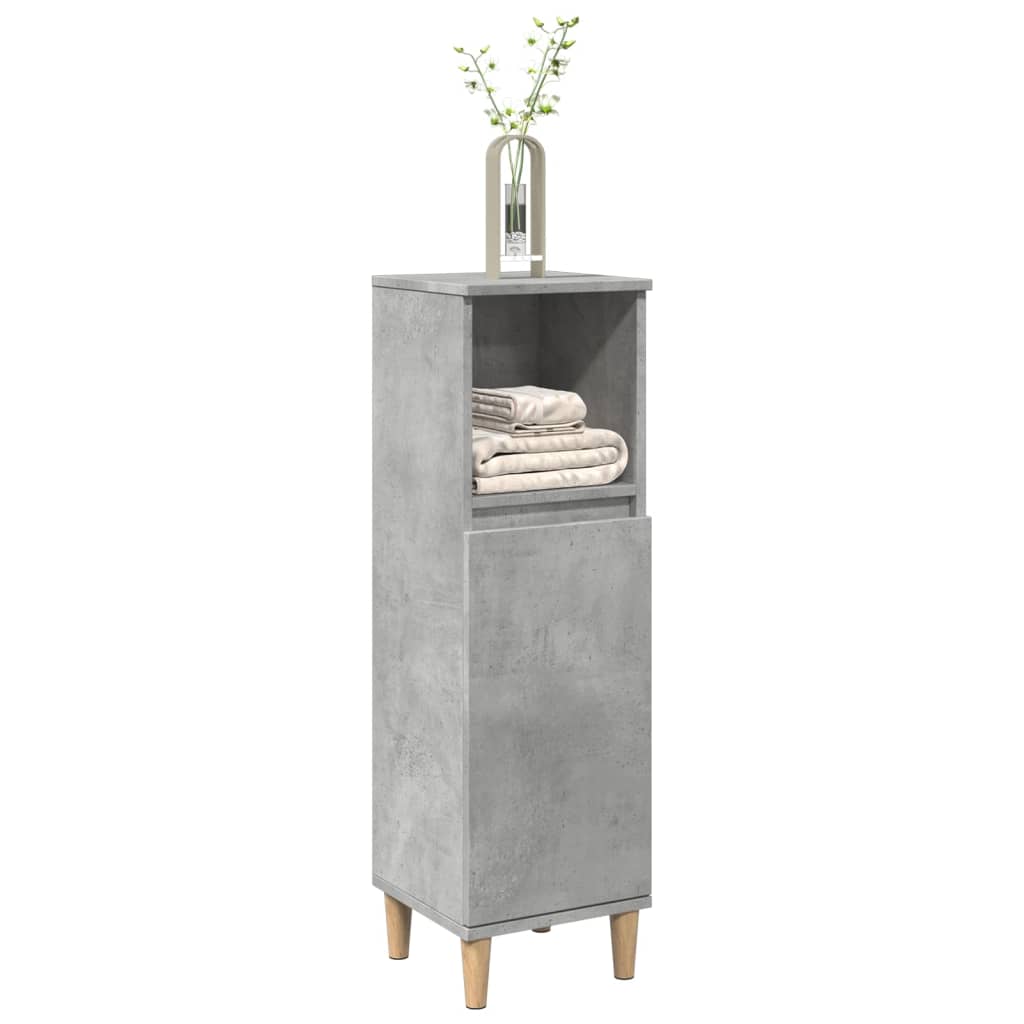 vidaXL Bathroom Cabinet Concrete Grey 30x30x100 cm Engineered Wood 3