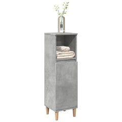 vidaXL Bathroom Cabinet Concrete Grey 30x30x100 cm Engineered Wood 3