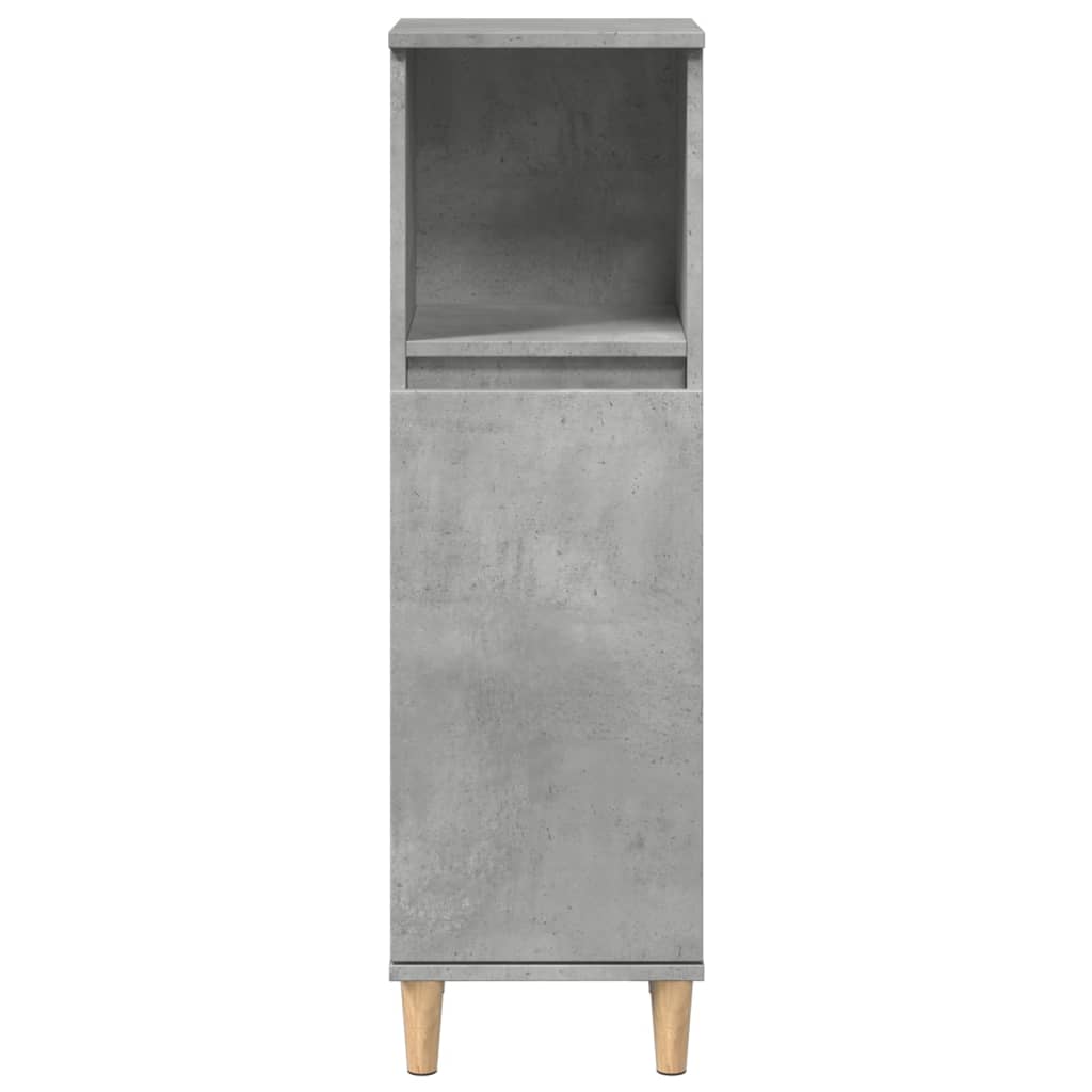 vidaXL Bathroom Cabinet Concrete Grey 30x30x100 cm Engineered Wood 4