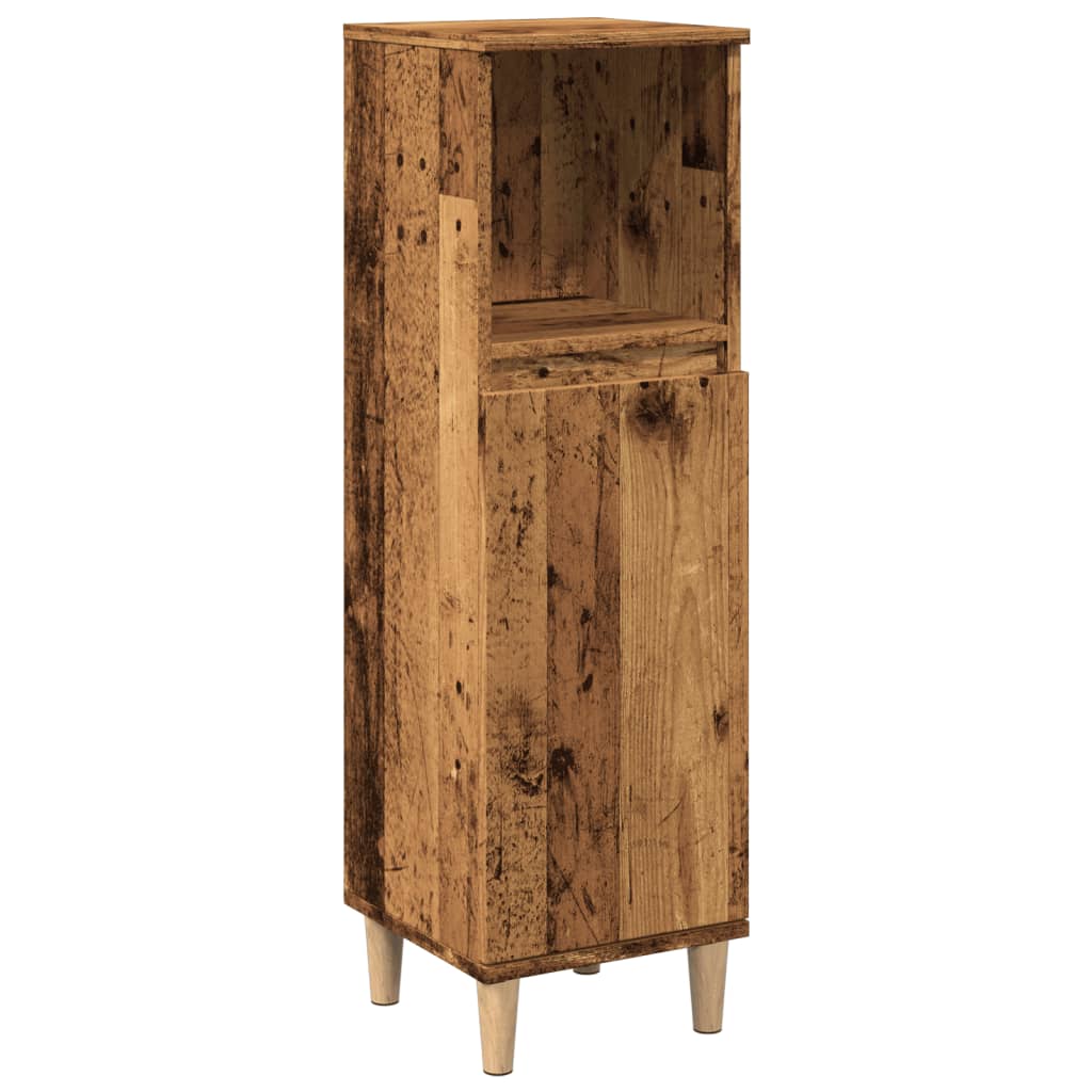 vidaXL Bathroom Cabinet Old Wood 30x30x100 cm Engineered Wood 2