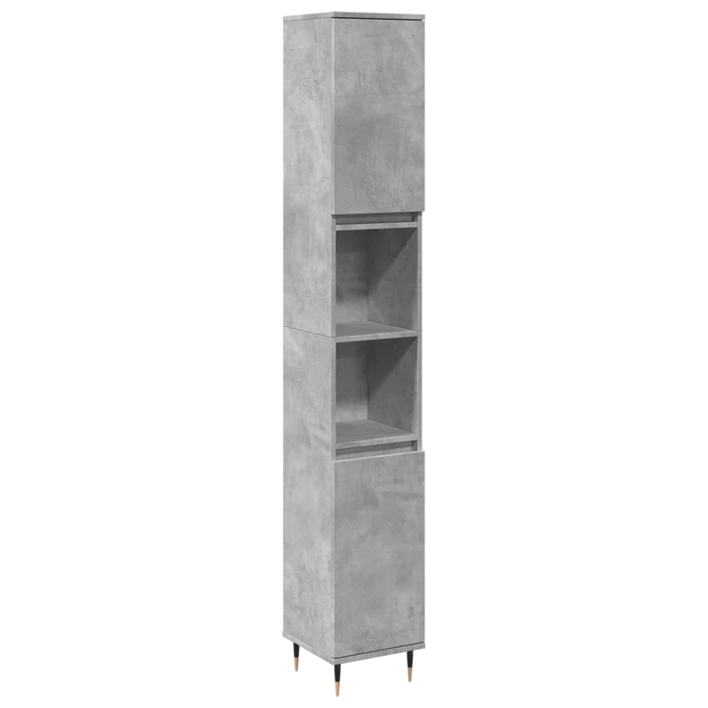 vidaXL Bathroom Cabinet Concrete Grey 30x30x190 cm Engineered Wood 2