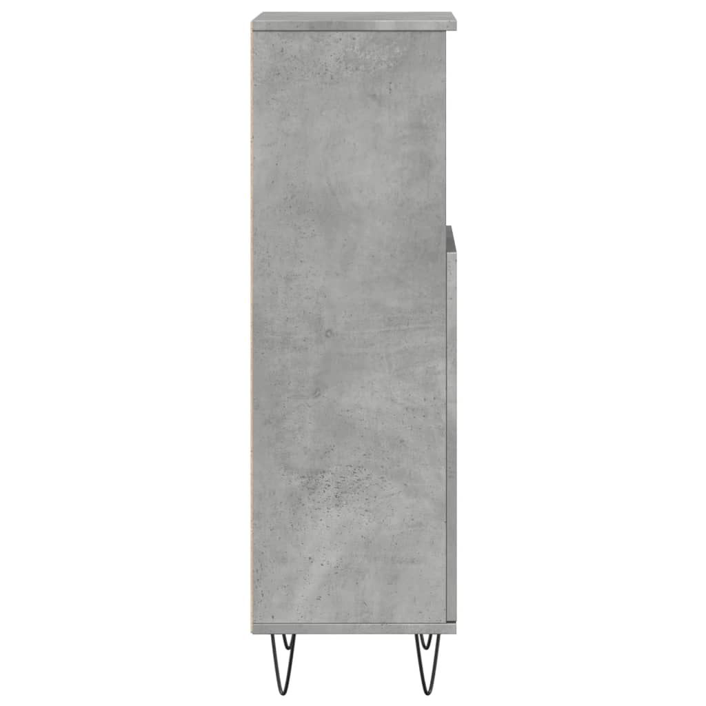 vidaXL Bathroom Cabinet Concrete Grey 30x30x100 cm Engineered Wood 5