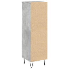 vidaXL Bathroom Cabinet Concrete Grey 30x30x100 cm Engineered Wood 6