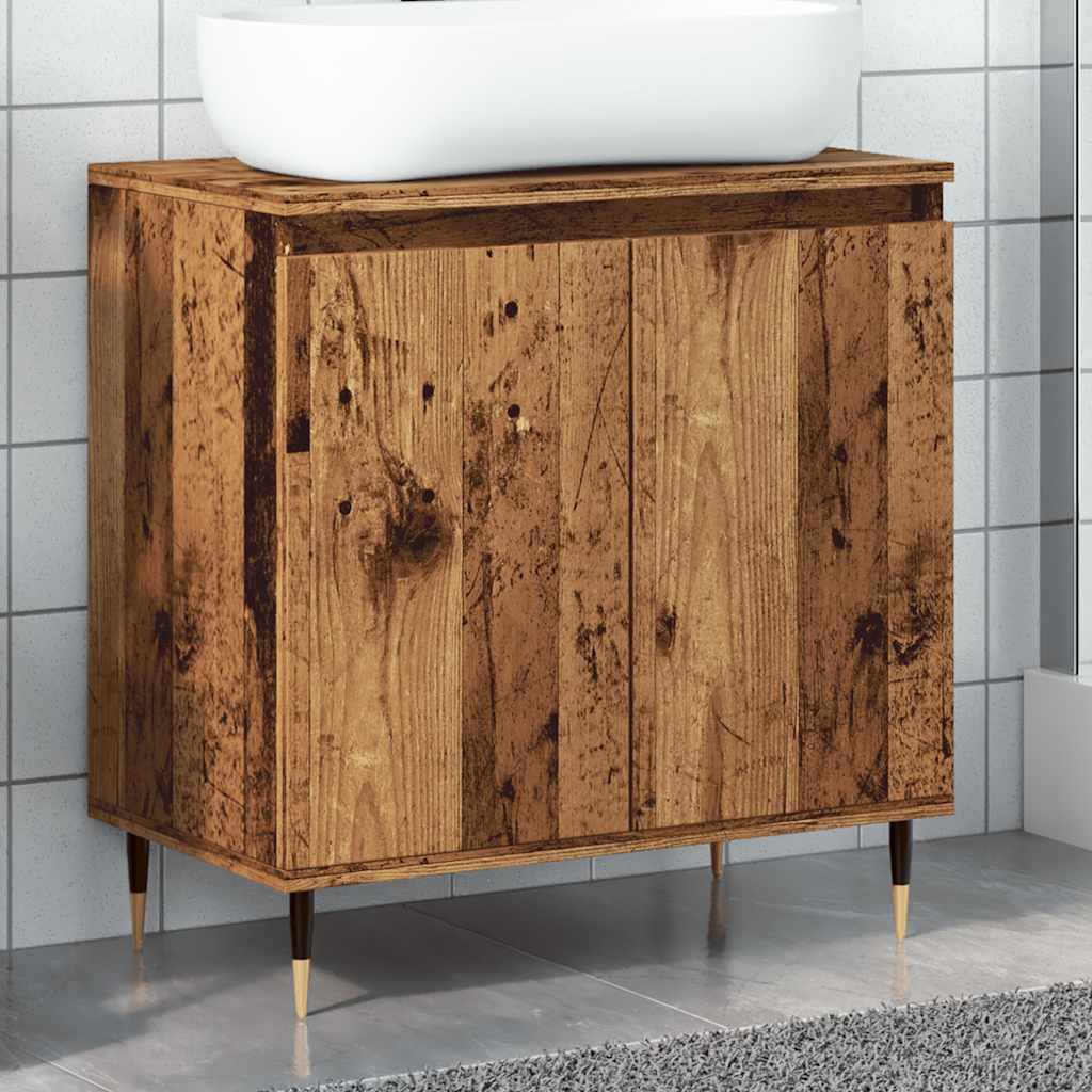 vidaXL Bathroom Cabinet Old Wood 58x33x60 cm Engineered Wood 1