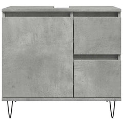 vidaXL Bathroom Sink Cabinet Concrete Grey 65x33x60 cm Engineered Wood 4