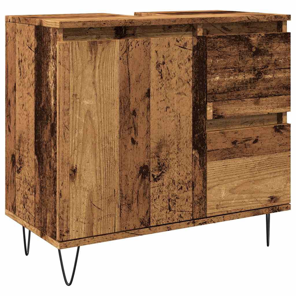 vidaXL Sink Cabinet Old Wood 65x33x60 cm Engineered Wood 2