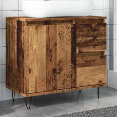 Bathroom Cabinet 65x33x60 cm Engineered Wood Old wood