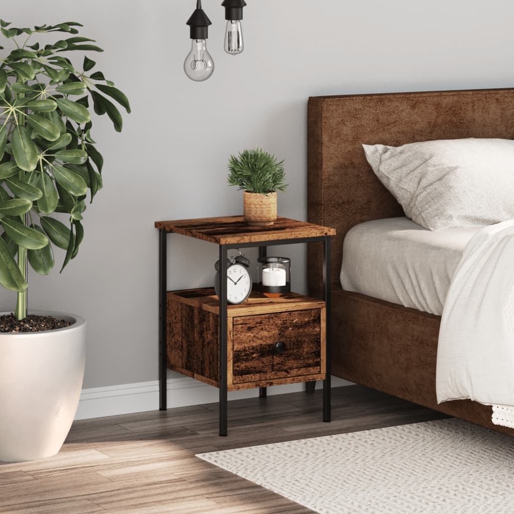 vidaXL Bedside Cabinet Old Wood 34x36x50 cm Engineered Wood 1