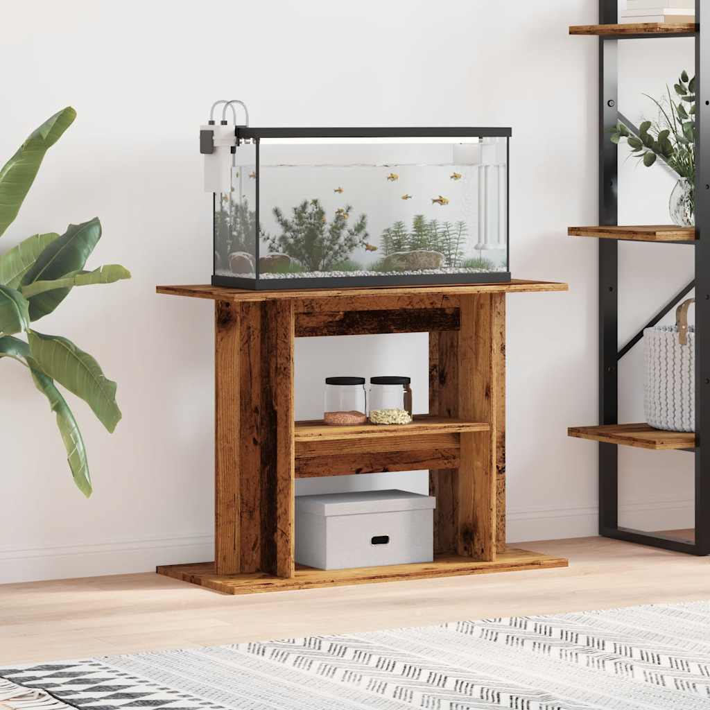 Aquarium Stand 80x35x60 cm Engineered Wood Old wood