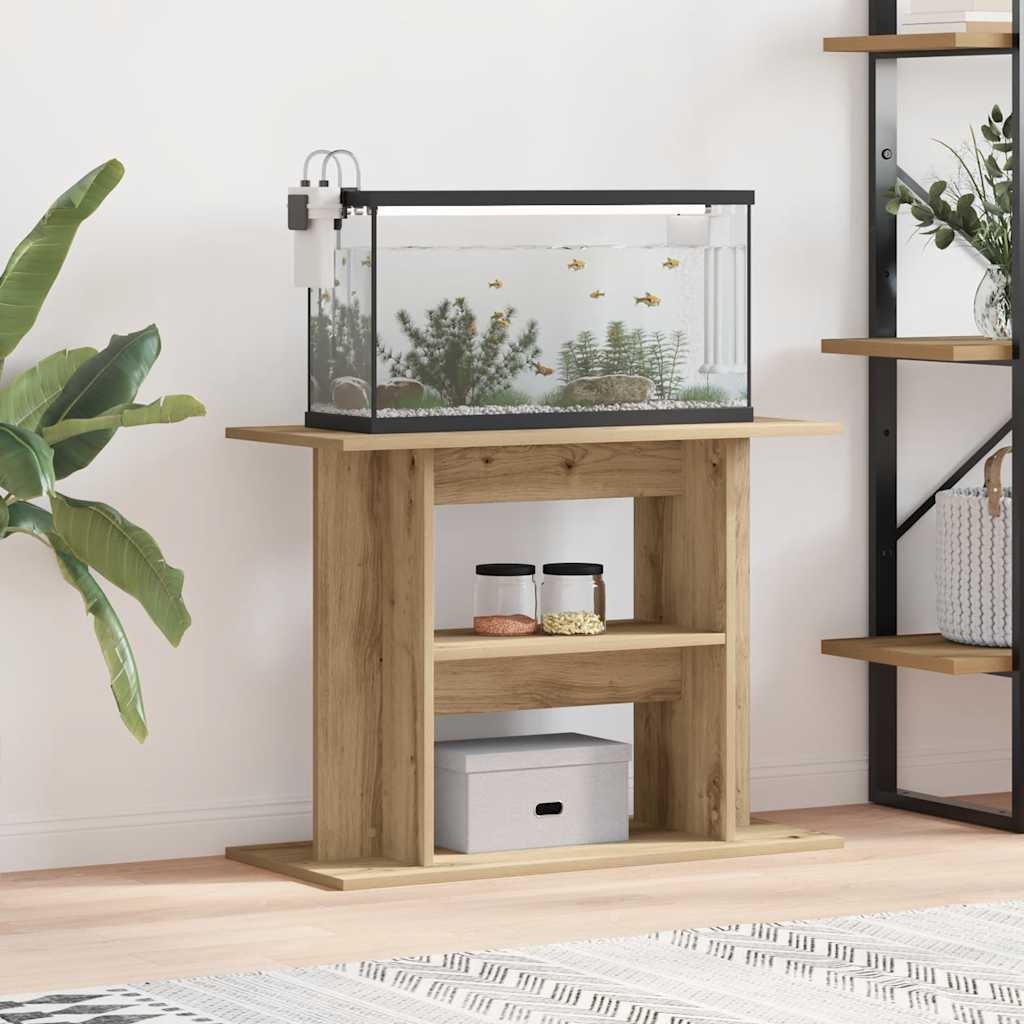 Aquarium Stand 80x35x60 cm Engineered Wood Artisan oak