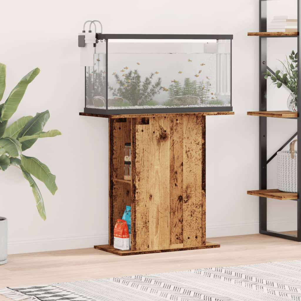 vidaXL Aquarium Stand Old Wood 36x75x72.5 cm Engineered Wood 1
