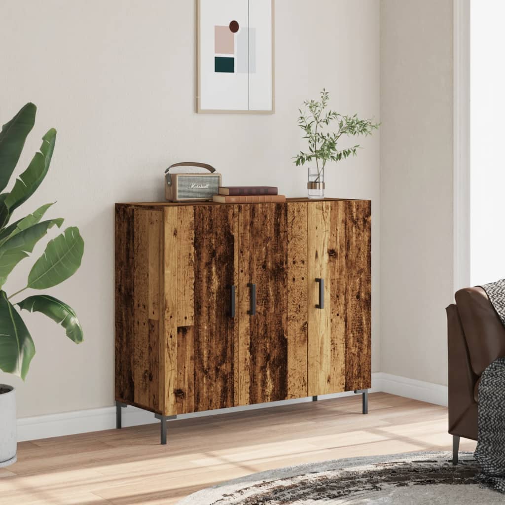 Sideboard 90x34x80 cm Engineered Wood Old wood