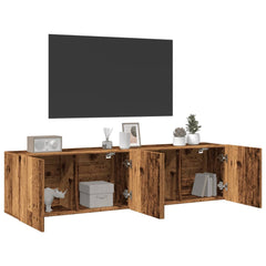 vidaXL TV Cabinets Wall-mounted 2 pcs Old Wood 80x30x41 cm 3