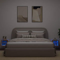 vidaXL TV Wall Cabinets with LED Lights 2 pcs Old Wood 30x28,5x30 cm 4