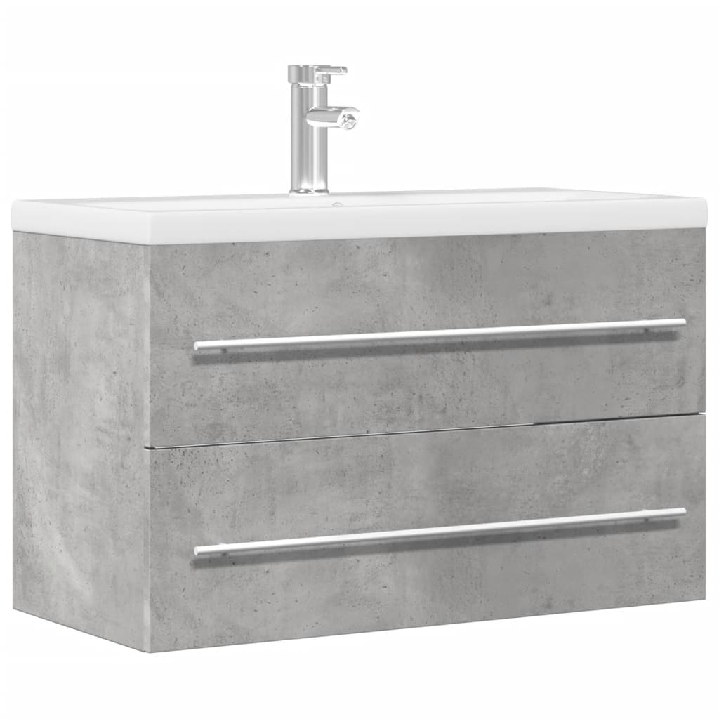 Sink Cabinet 80x38.5x48 cm Engineered Wood Concrete grey