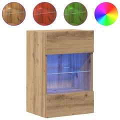 Wall Cabinets with LED for TV 40x30x60.5 cm 2 pcs Artisan oak