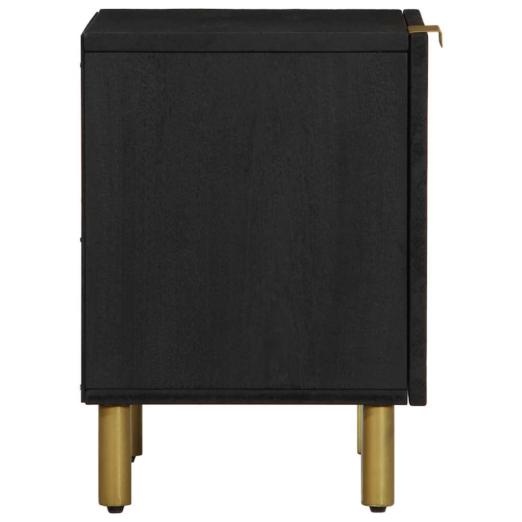 vidaXL Bedside Cabinet Black 40x33x46 cm Solid Wood Mango 5