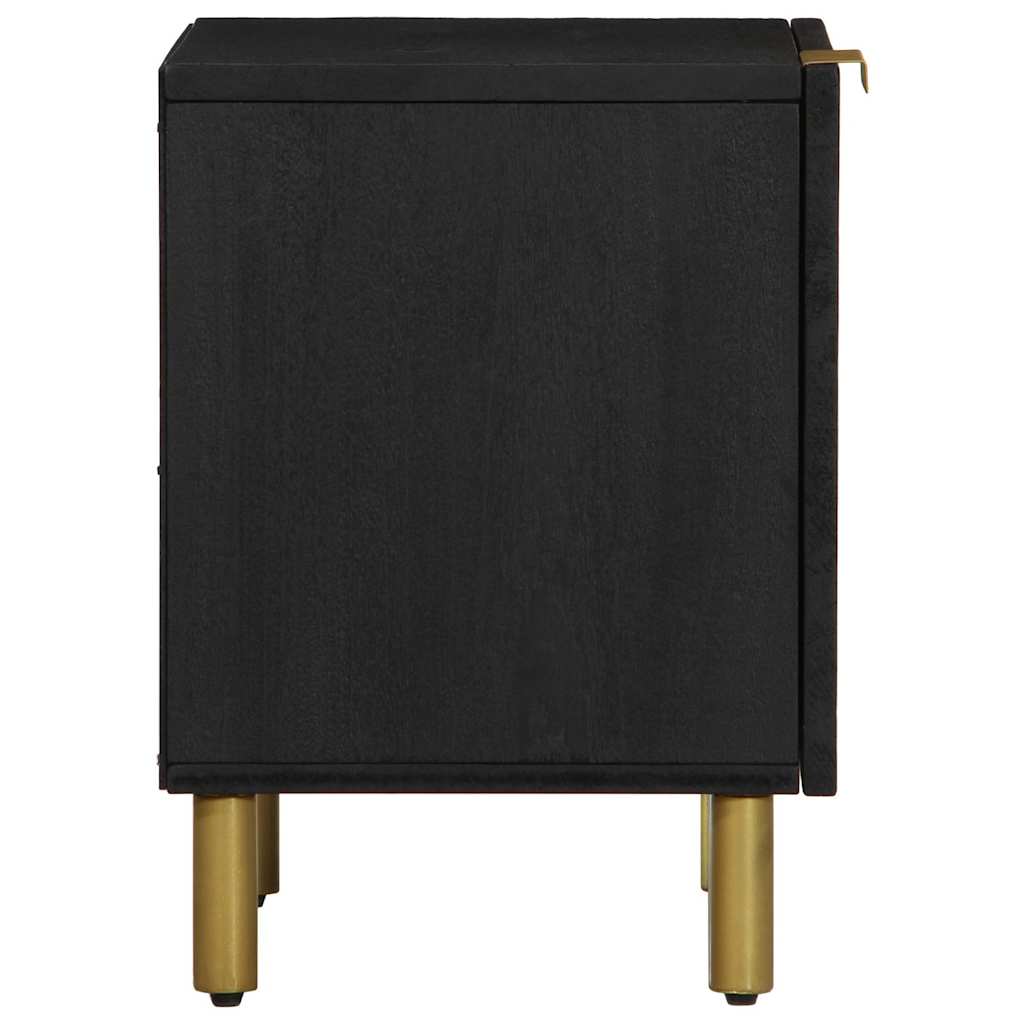vidaXL Bedside Cabinet 2 pcs Black 40x33x46 cm Solid Wood Mango 5