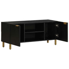 TV Cabinet Black Engineered Wood, image 2