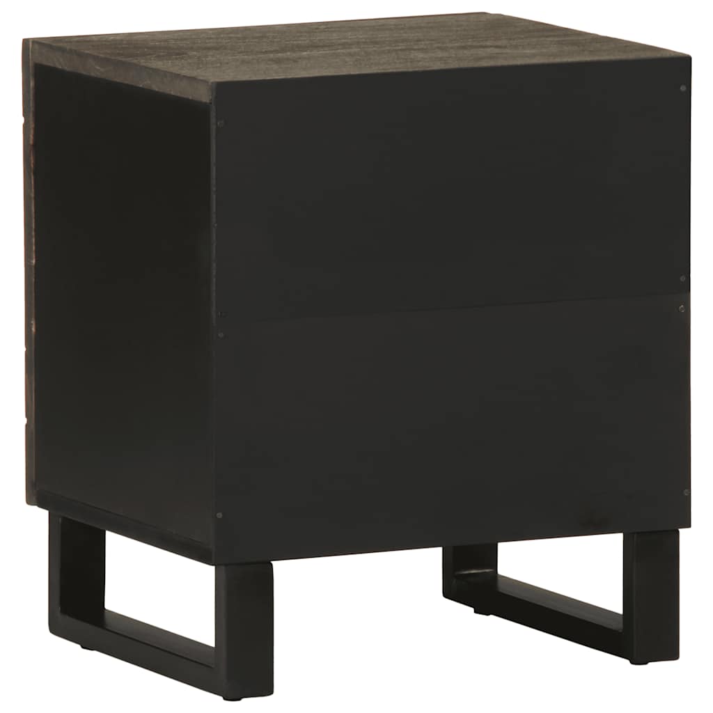 vidaXL Bedside Cabinet Black 40x33x46 cm Solid Wood Mango 5