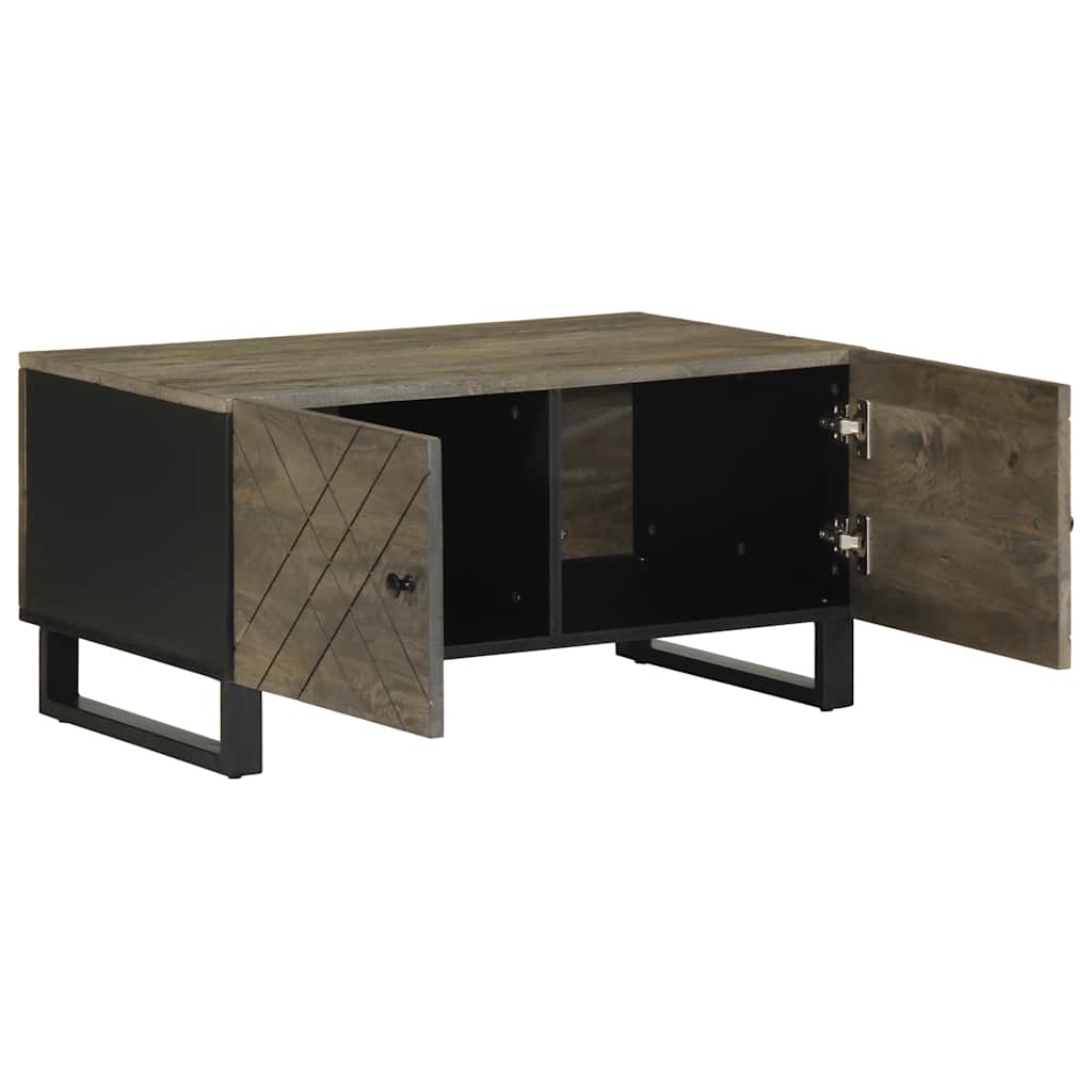 vidaXL Coffee Table Black 80x50x40 cm Solid Wood Mango 2