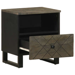 vidaXL Bedside Cabinet Black 40x33x46 cm Solid Wood Mango 2