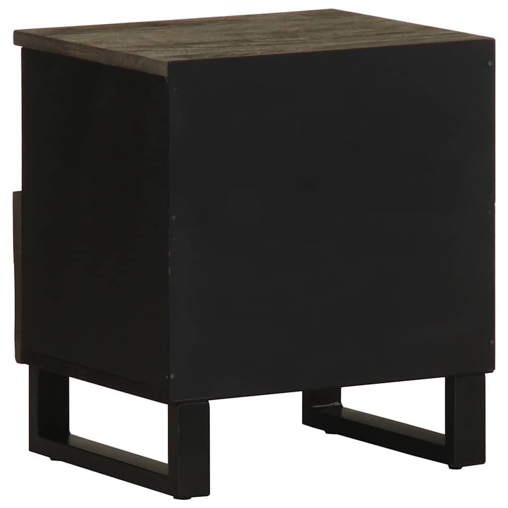 vidaXL Bedside Cabinet Black 40x33x46 cm Solid Wood Mango 5