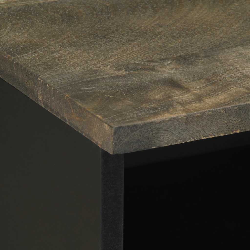 vidaXL Bedside Cabinet Black 40x33x46 cm Solid Wood Mango 6