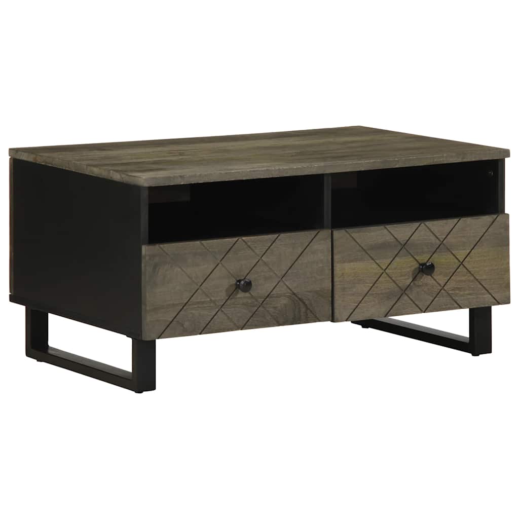 vidaXL Coffee Table Black 80x54x40 cm Solid Wood Mango 1