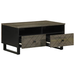 vidaXL Coffee Table Black 80x54x40 cm Solid Wood Mango 2