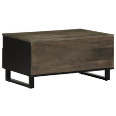 vidaXL Coffee Table Black 80x54x40 cm Solid Wood Mango 4