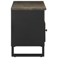 vidaXL TV Cabinet Black 100x33x46 cm Solid Wood Mango 4