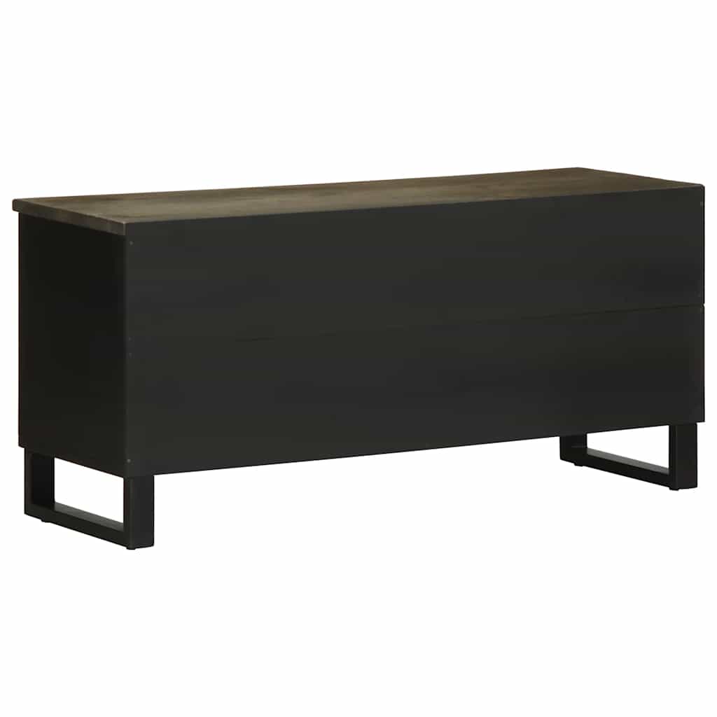 vidaXL TV Cabinet Black 100x33x46 cm Solid Wood Mango 5