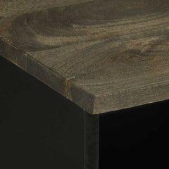 vidaXL TV Cabinet Black 100x33x46 cm Solid Wood Mango 6