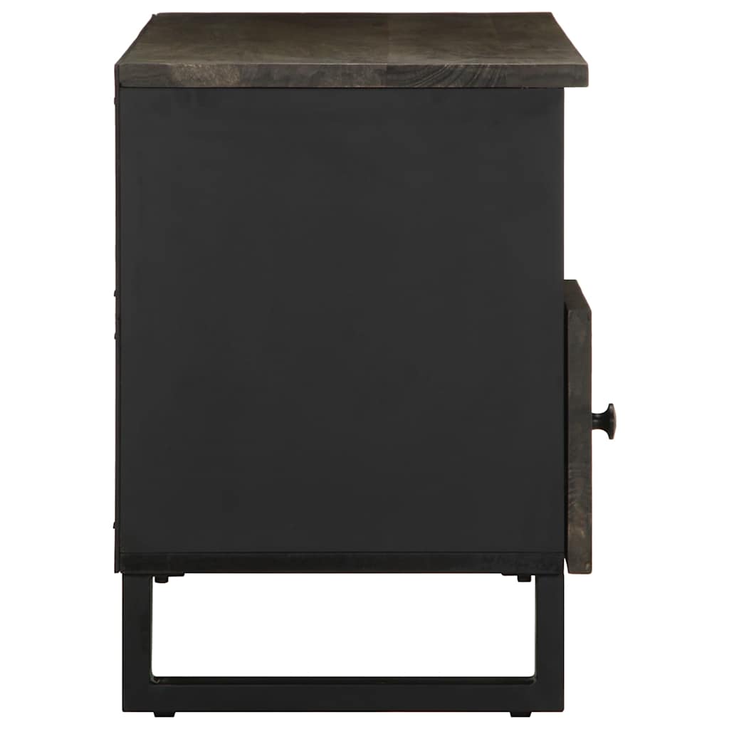 TV Cabinet Black Solid Wood Mango, image 4
