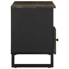 TV Cabinet Black Solid Wood Mango, image 4