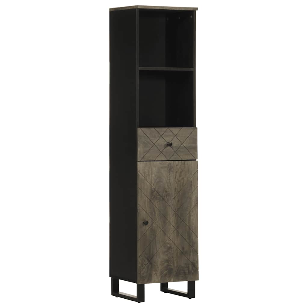 vidaXL Bathroom Cabinet Black 38x33x160 cm Solid Wood Mango 1