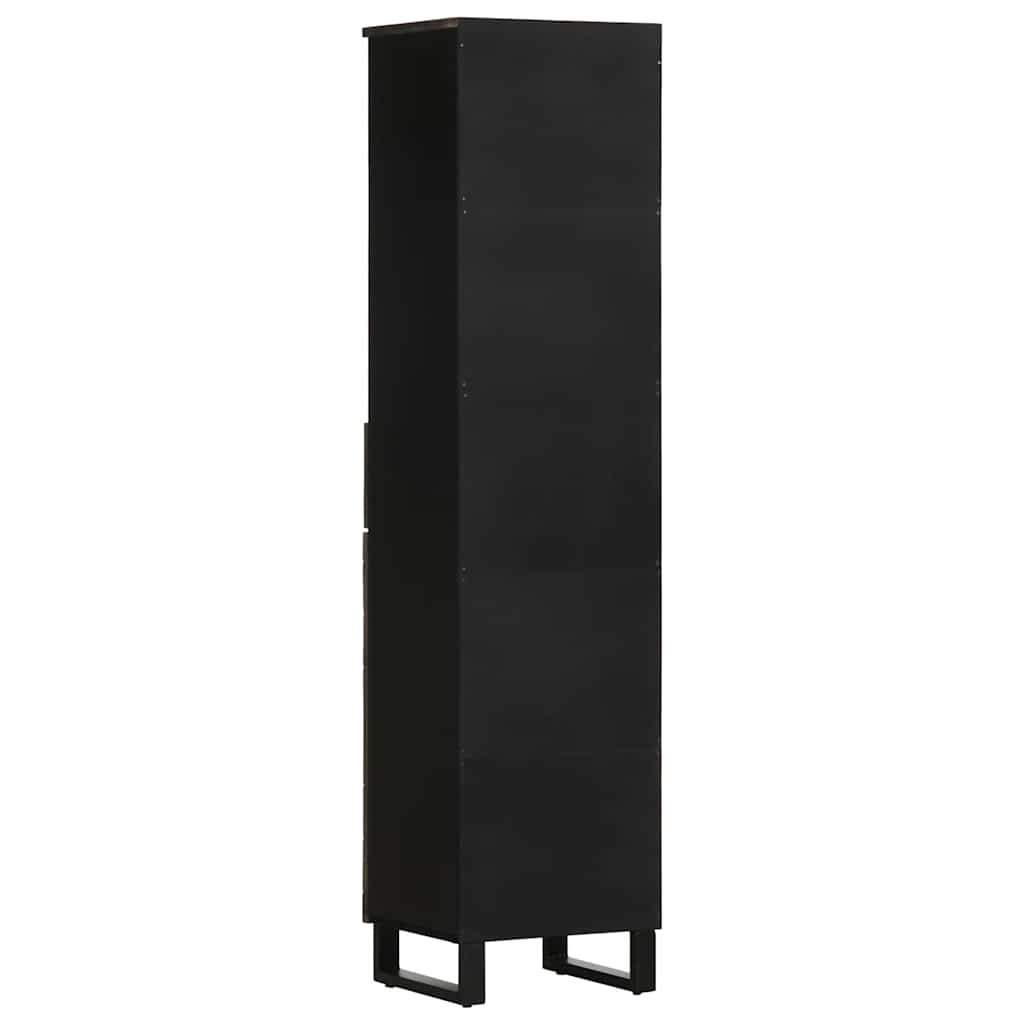 vidaXL Bathroom Cabinet Black 38x33x160 cm Solid Wood Mango 4