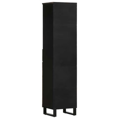 vidaXL Bathroom Cabinet Black 38x33x160 cm Solid Wood Mango 4