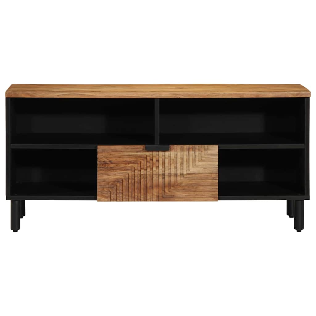 vidaXL TV Cabinet with Drawer Brown 100 x 33 x 46 cm Solid Mango Wood 4