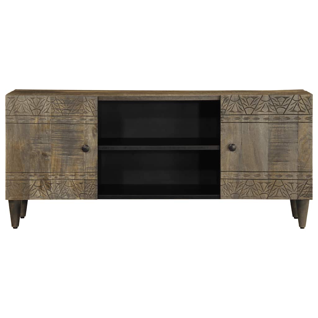 vidaXL TV Cabinet Light Grey 105x33.5x46 cm Solid Wood Mango 2